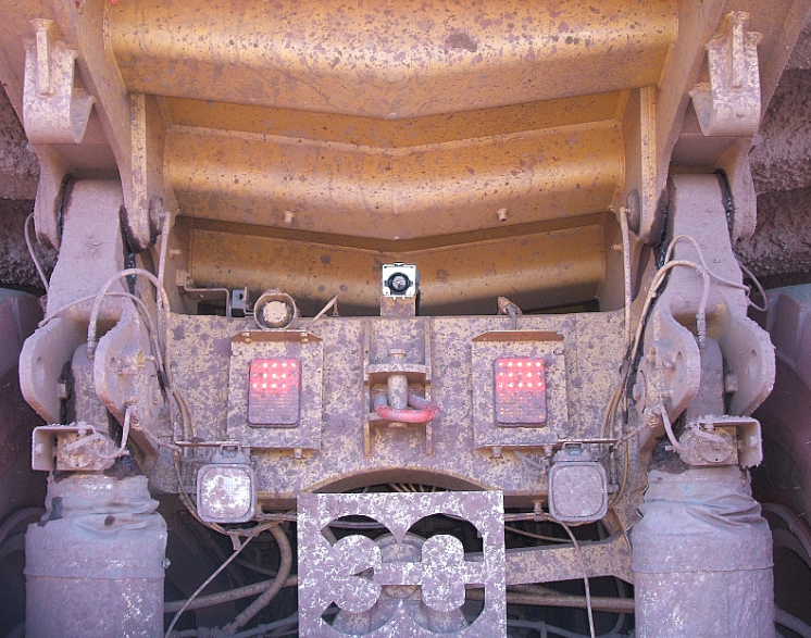CCCamera mounted at rear of Dump Truck