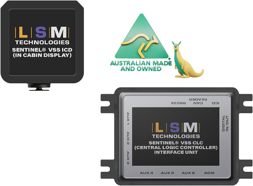 LSM Sentinel® VSS (pat.pend) Vehicle Safety System- Central Logics Controller + In Cabin Display